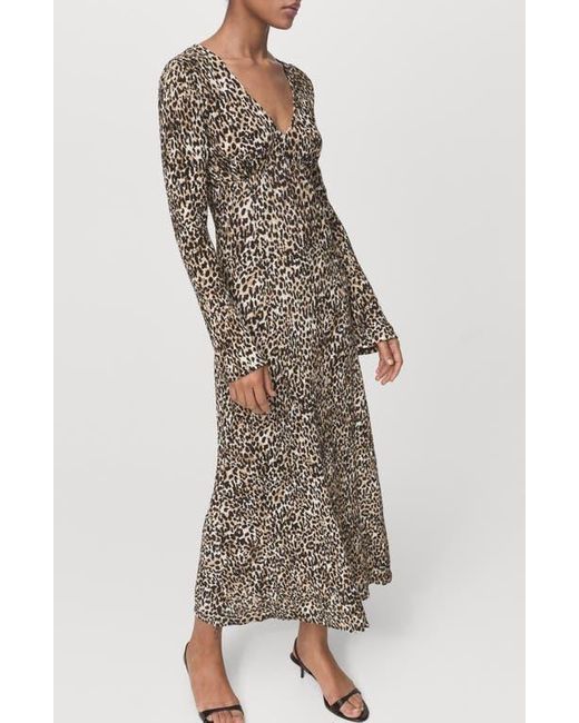 Mango Women's Print Long Sleeve Maxi Dress