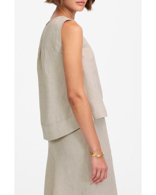 Madewell Natural Pleated Linen Sleeveless Shell Top