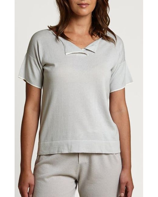 Oyun Gray Split Neck Tee