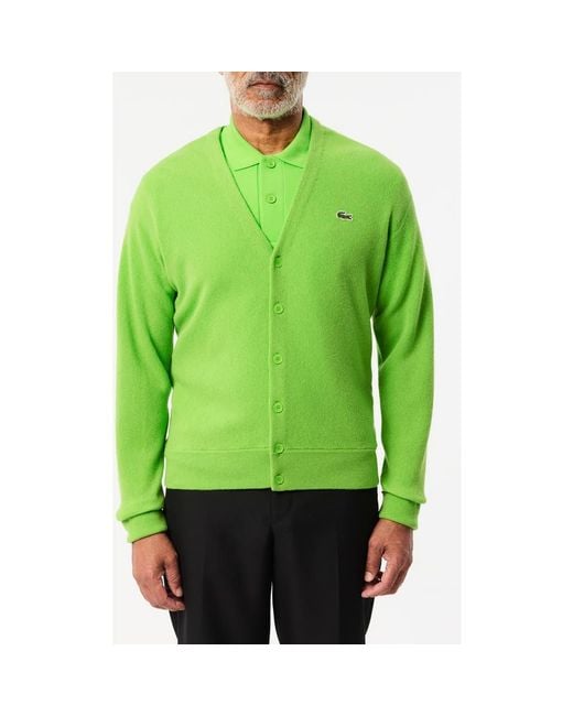 Lacoste Relaxed Fit Wool Cardigan in Green for Men Lyst