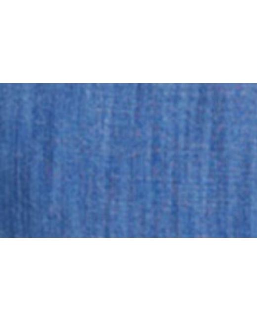 Bella Dahl Blue Utility Long Sleeve Drawstring Waist Shirtdress