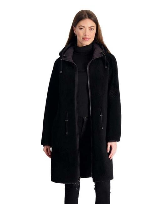 Gorski Blue Shearling Reversible Parka