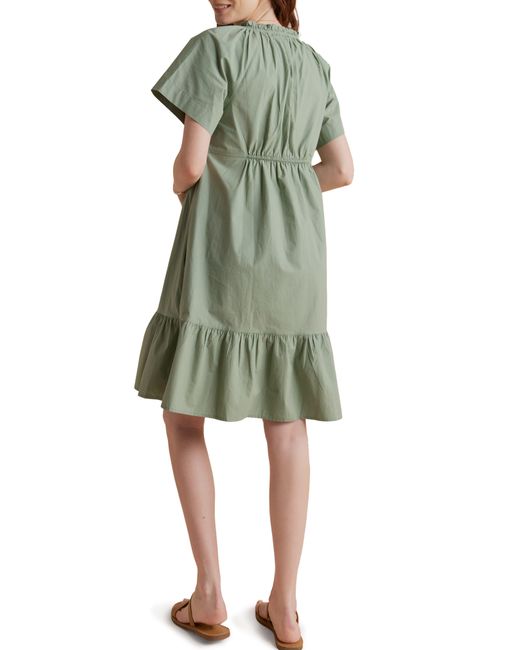 A Pea In The Pod Green Tiered Cotton Maternity Dress