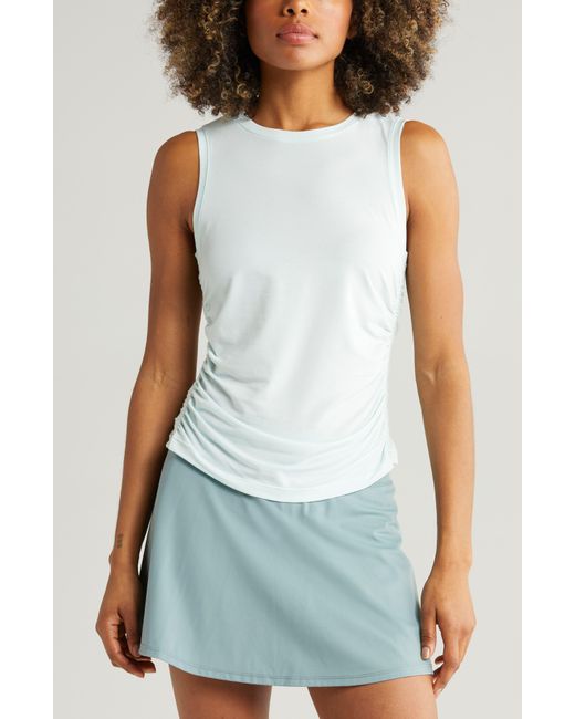 Zella Blue In The Zone Ruched Side Tank