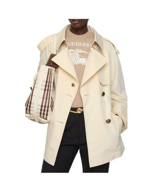 Burberry Natural Short Lightweight Cotton Fitzrovia Trench Coat