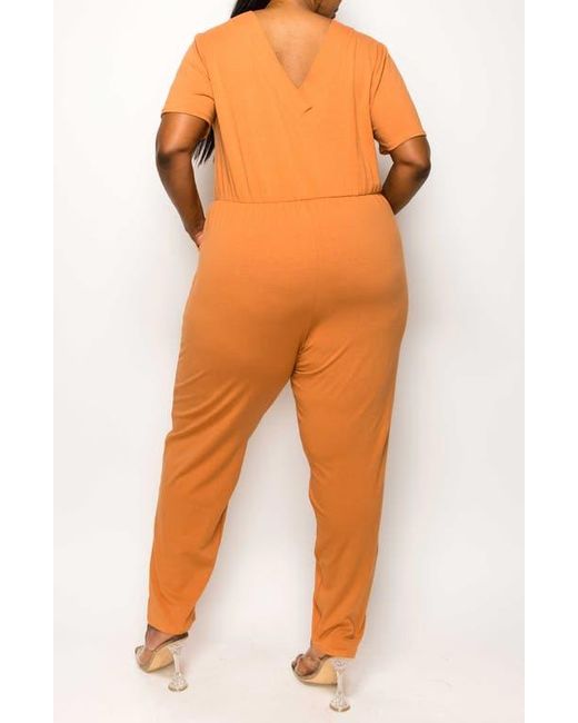 L I V D Orange Gineva Pocket V-Neck Jumpsuit
