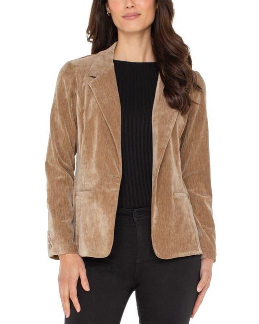 Liverpool Los Angeles Brown Fitted Velvet Blazer