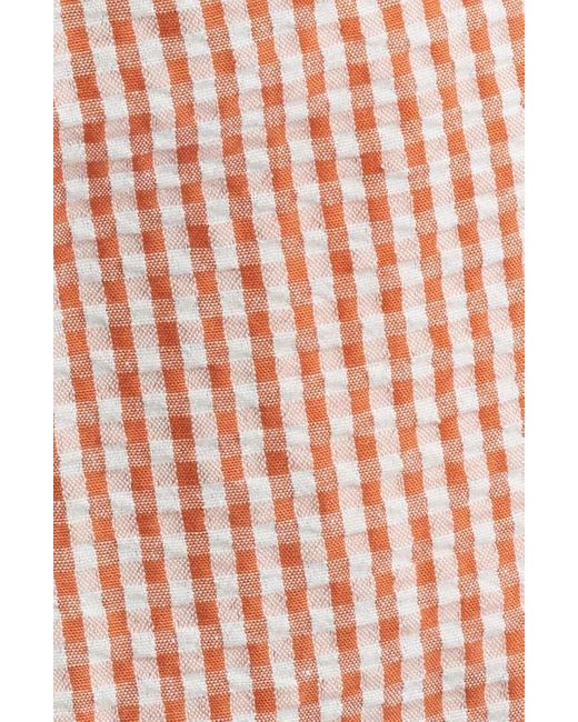 Wayf Pink X Styled By Coco! Nina Gingham Seersucker Tie Front Top