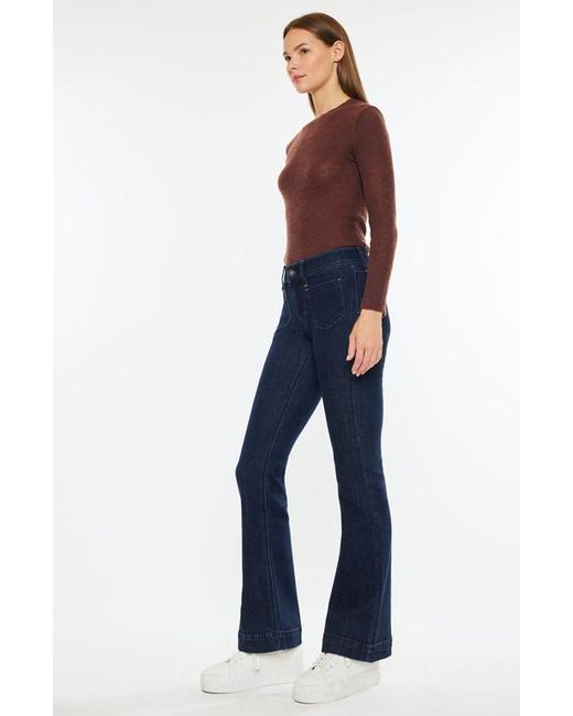 Kancan Blue Star Mid Rise Bootcut Jeans