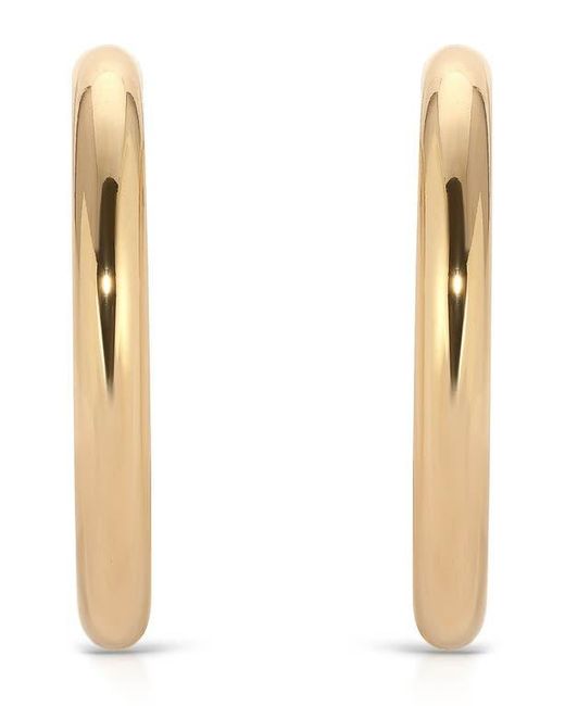 Ettika White Large Thick Classic Hoop Earrings