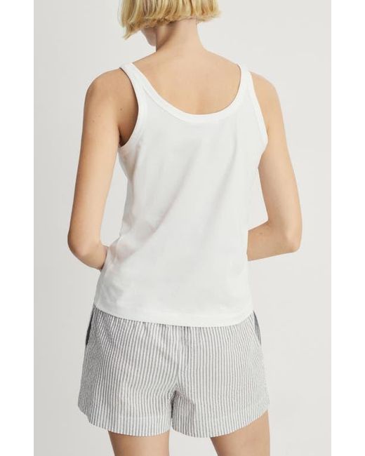 Mango White Two-Piece Stripe Short Pajamas