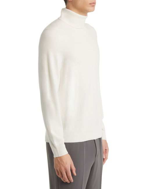 Theory White Hilles Cashmere Turtleneck Sweater for men