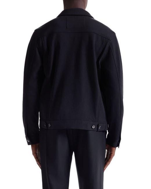 Bugatchi Blue Knit Trucker Jacket for men