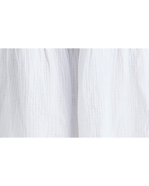 Splendid White Sleeveless Cotton Gauze Midi Dress
