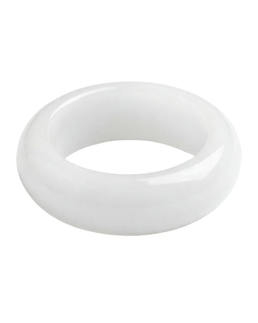 seree White Translucent Quartzite Tee Ring