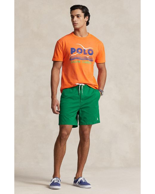 Polo Ralph Lauren Green Prepster Flat Front Stretch Cotton Twill Shorts for men