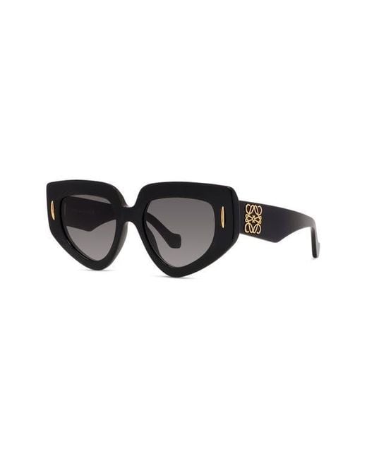 Loewe Black Anagram 51Mm Geometric Sunglasses