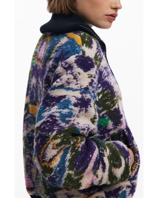 Desigual Black Wool Blend Woven Jacket