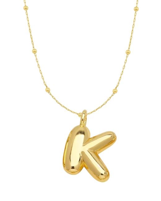 Emma Rae Metallic 14K Plated Bubble Initial Pendant Necklace