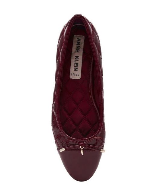 Anne Klein Red Luci Cap Toe Ballet Flat