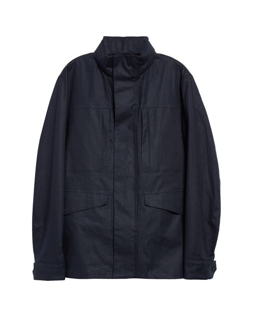 Herno Blue Laminar Waterproof Linen Field Jacket for men