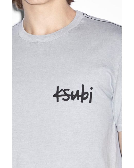 Ksubi Gray Lock Up Kash Graphic T-shirt for men