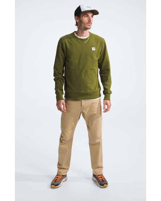 The North Face Green Heritage Patch Crewneck Sweatshirt for men