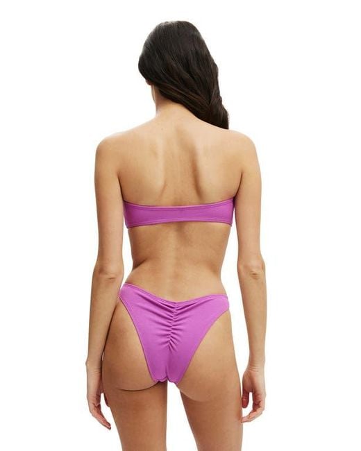 Cotton On Purple Ring Front Bandeau Bikini Top
