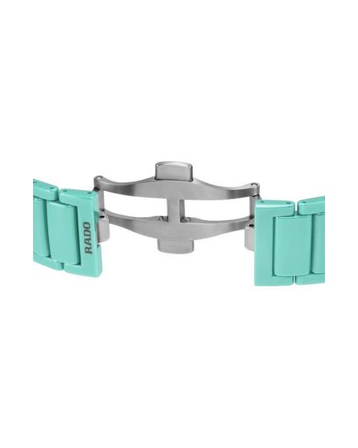 Rado Green True Square Diamond Automatic Open Heart Bracelet Watch, 38Mm