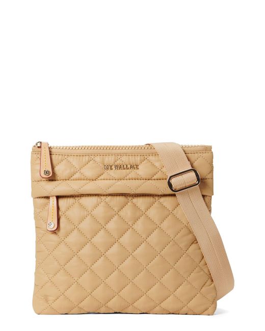 MZ Wallace Metro Flat Quilted Nylon Crossbody Bag in Natural Lyst