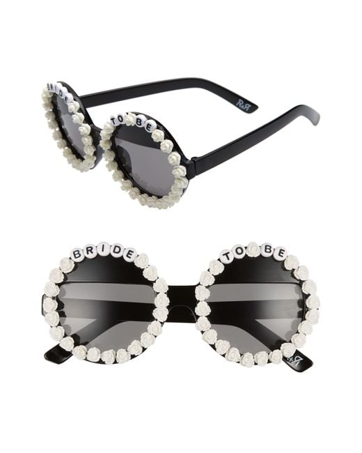 Rad & Refined Black Rad + Refined Bride To Be Round Sunglasses