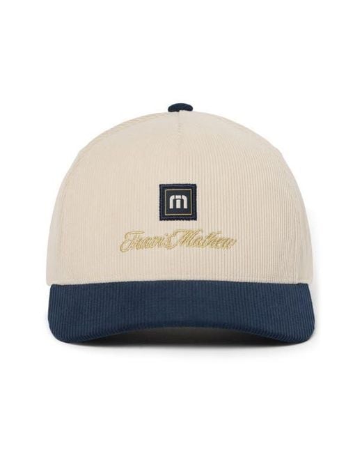 Travis Mathew White Hidden Royalty Snapback Baseball Cap for men