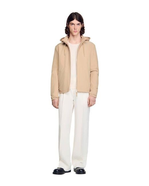 Sandro Natural Hooded Zip-Up Jacket for men