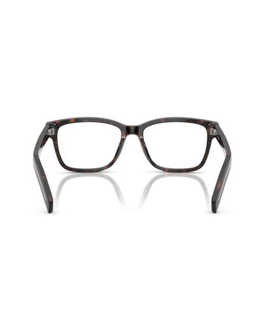 Prada Brown 56Mm Rectangular Optical Glasses for men