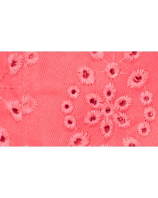 Cece Red Eyelet Crop Jacket