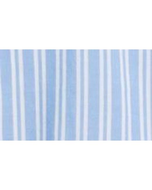 Beach Lunch Lounge Blue Candy Stripe Cotton Blend Button-Up Shirt