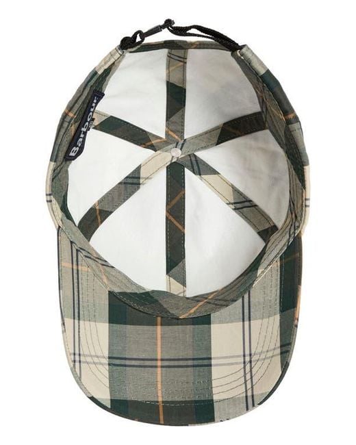 Barbour Green Telfield Tartan Adjustable Cap for men