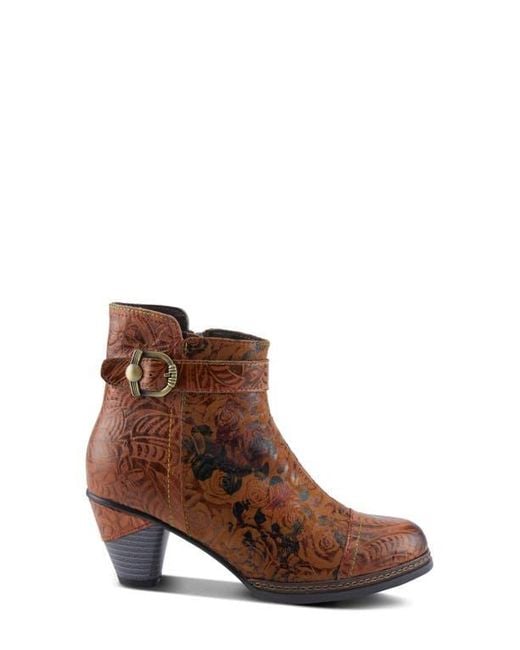 Spring Step Brown Antilles Flower Embossed