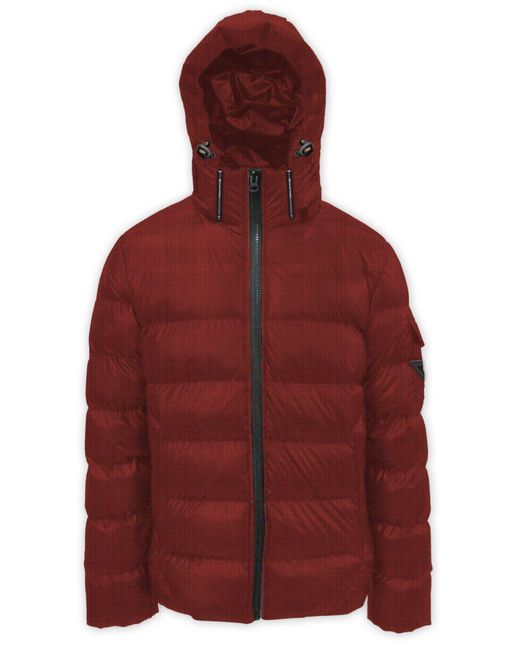 Point Zero Red Fine Corduroy Puffer Jacket for men