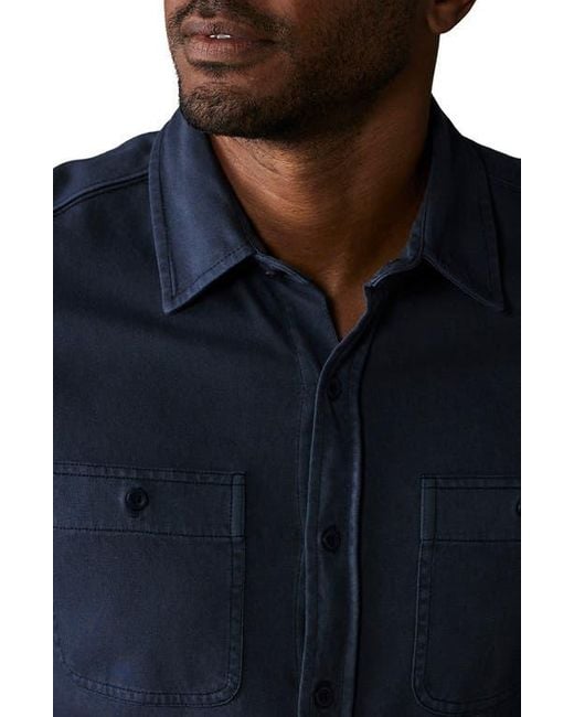 The Normal Brand Men's Blue Lennox Cotton Jersey Button-Up Shirt