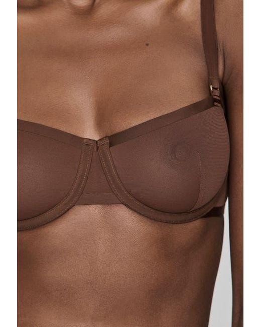CUUP Brown The Balconette Mesh Underwire Bra