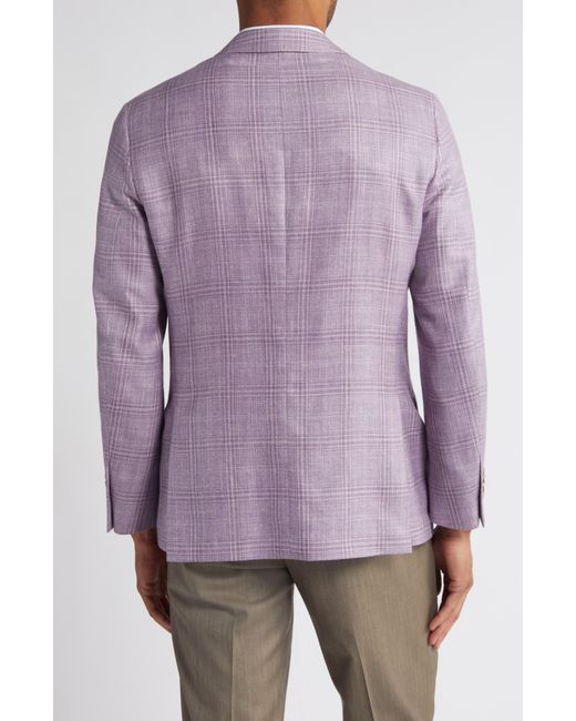 Peter Millar Purple Hyperlight Soft Plaid Wool & Silk Blend Sport Coat for men