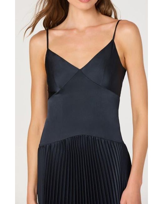 Astr Blue Pleated Drop Waist Dress