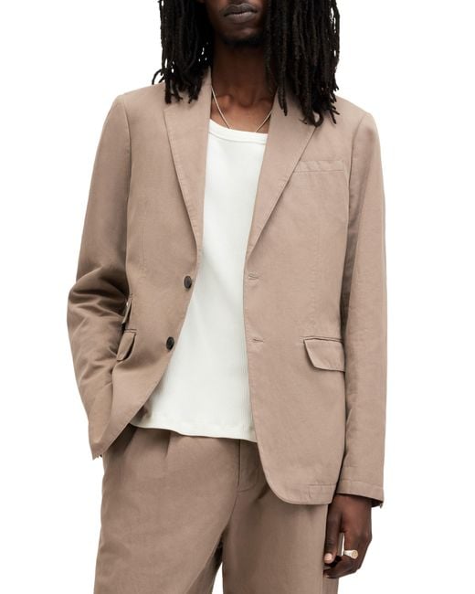 AllSaints Natural Sainte Cotton & Linen Blazer for men