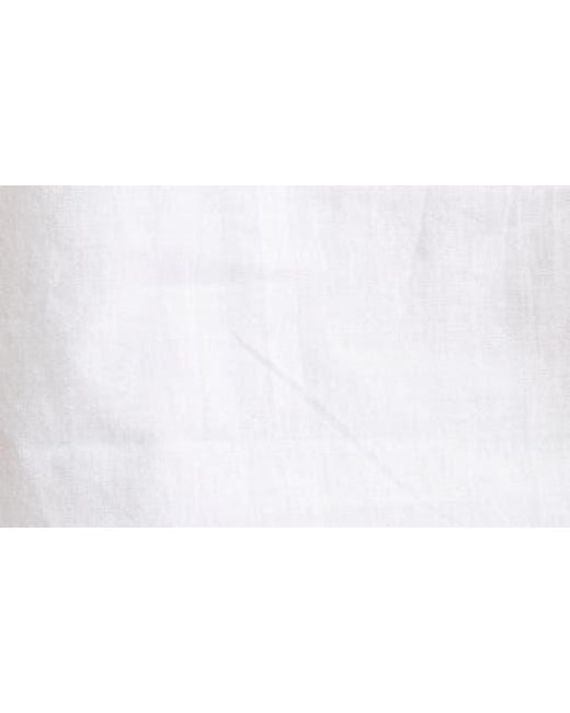 KÚR White Lyra Lace Inset & Pintuck Cotton Crop Top