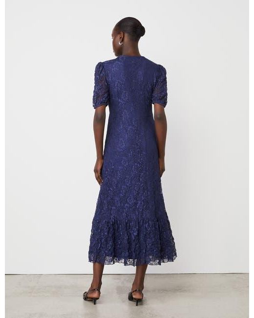 Finery London Women's Blue Loretta 3/4 Sleeve Lace Midi Dress - Main Image