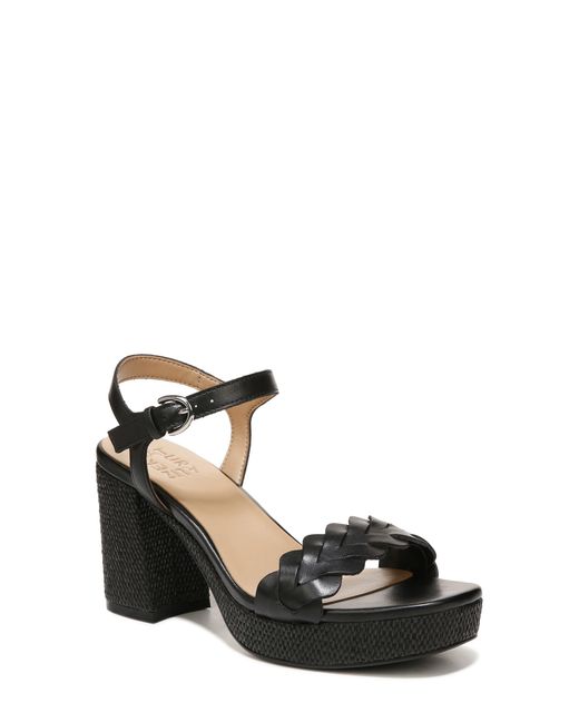 pink and black platform heels