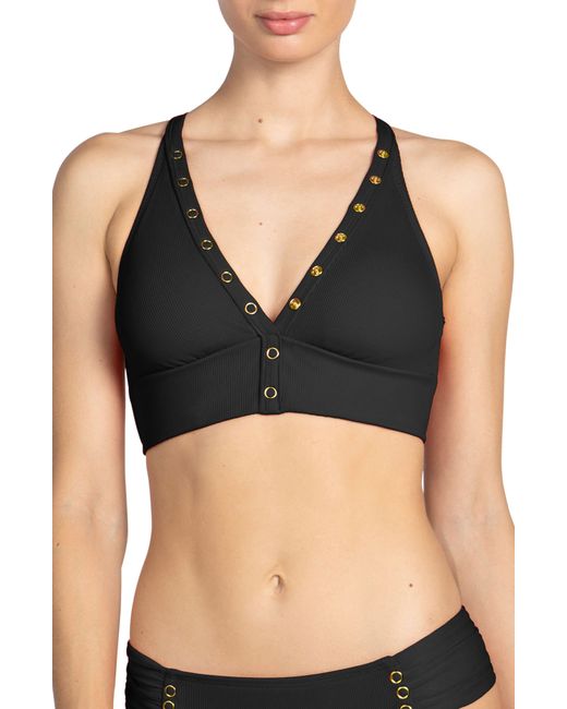 Robin Piccone Black Amy Halter Bikini Top