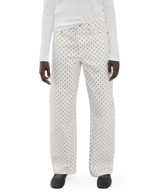Mango White Dot Balloon Jeans
