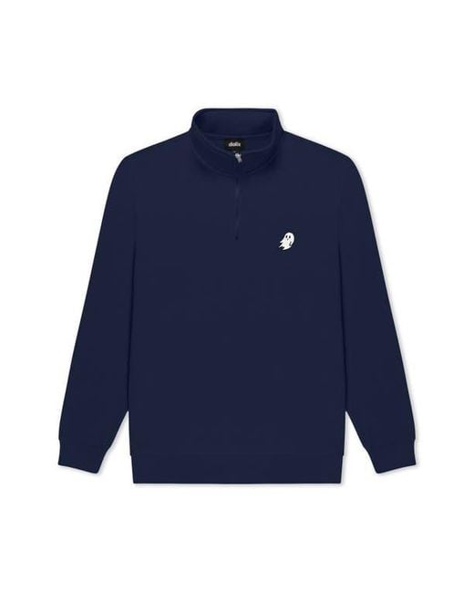 Alix Blue Heartly Ghost Quarter Zip Pullover